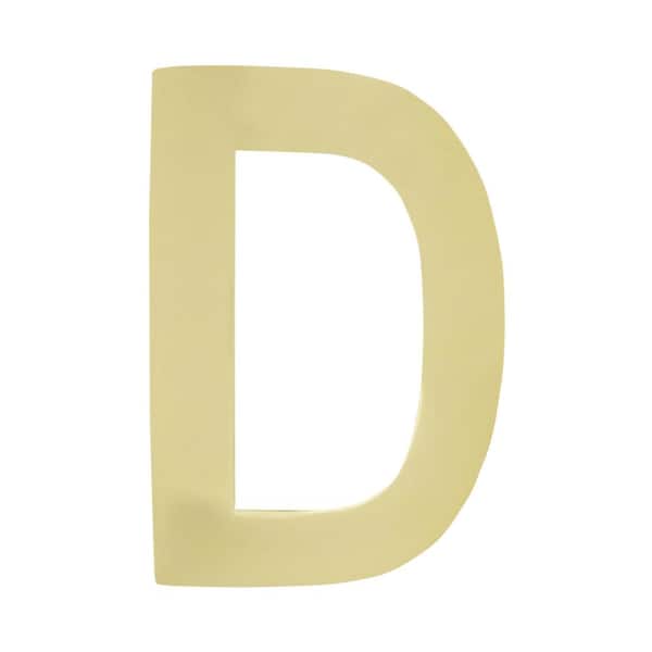 Architectural Mailboxes 4 in. Polished Brass House Letter D