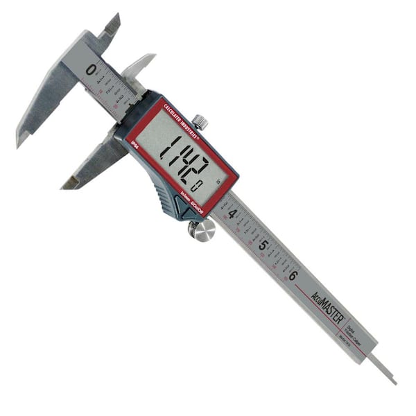 Calculated Industries AccuMASTER Digital Vernier Caliper Stainless Steel 6  in. Tool Displays Fractions to 1/64 in Decimal Inches, Millimeters 7410 -  The Home Depot