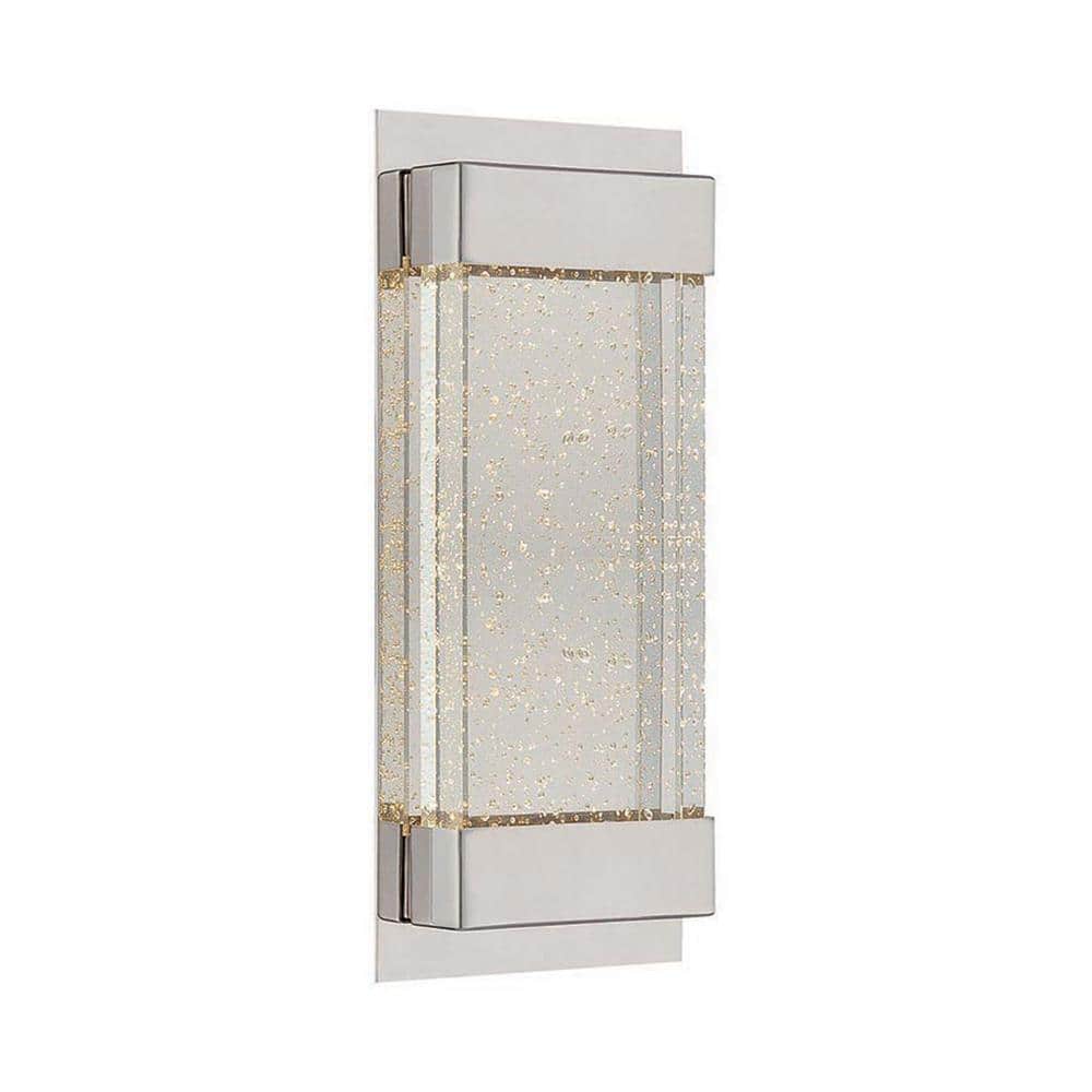 Elysian 13" Dimmable LED Wall Sconce in Polished Nickel with Crystal Bubbles