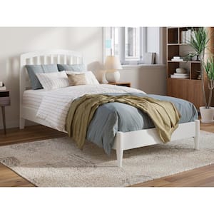 Quincy White Solid Wood Frame Twin XL Low Profile Platform Bed