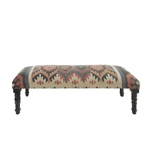 Melody Southwest Bohemian Red/Multi-Color Indoor Bench