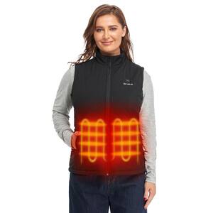 Women's Medium Black 7.38-Volt Lithium-Ion Quilted Heated Vest with (1) Upgraded Battery and Charger