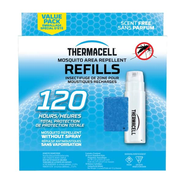 Thermacell Outdoor Mosquito Repeller Refill 120-Hour Mega Pack (30 Repellent Mats and 10 Butane Cartridges)