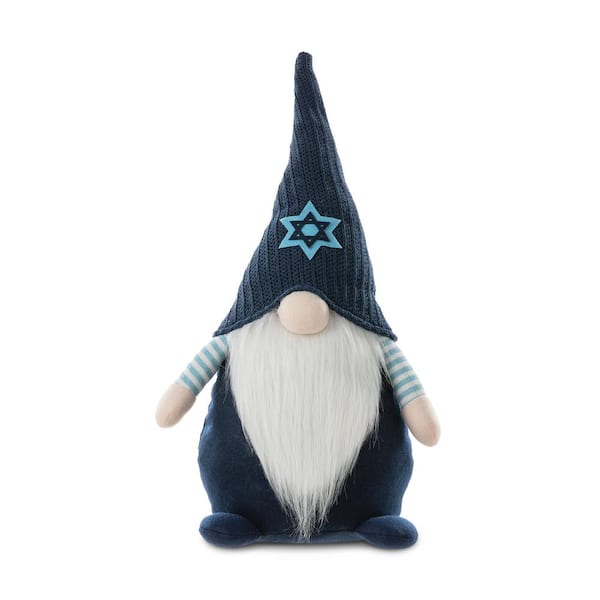 Glitzhome 25.5 in. H Fabric Hanukkah Gnome Standing Decor
