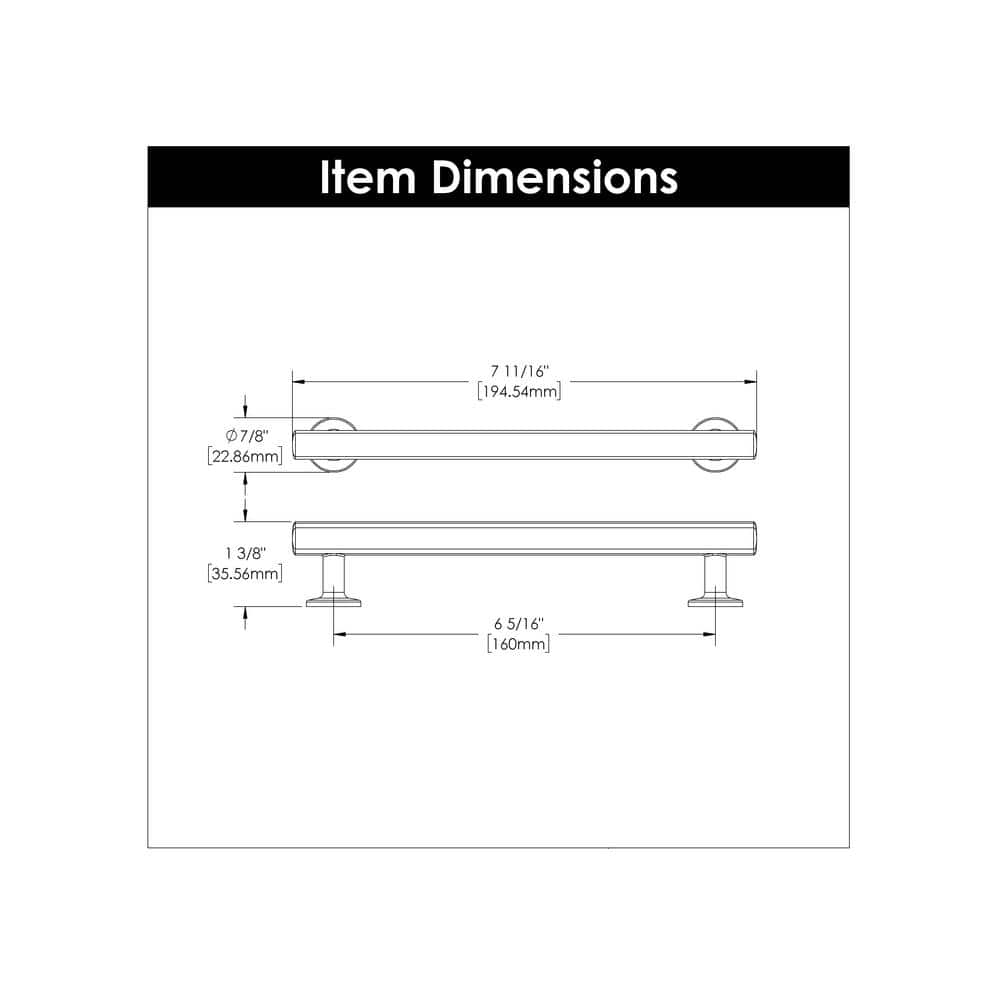 Champagne Bronze 6-5/16" Solid Core Kitchen Cabinet Handle