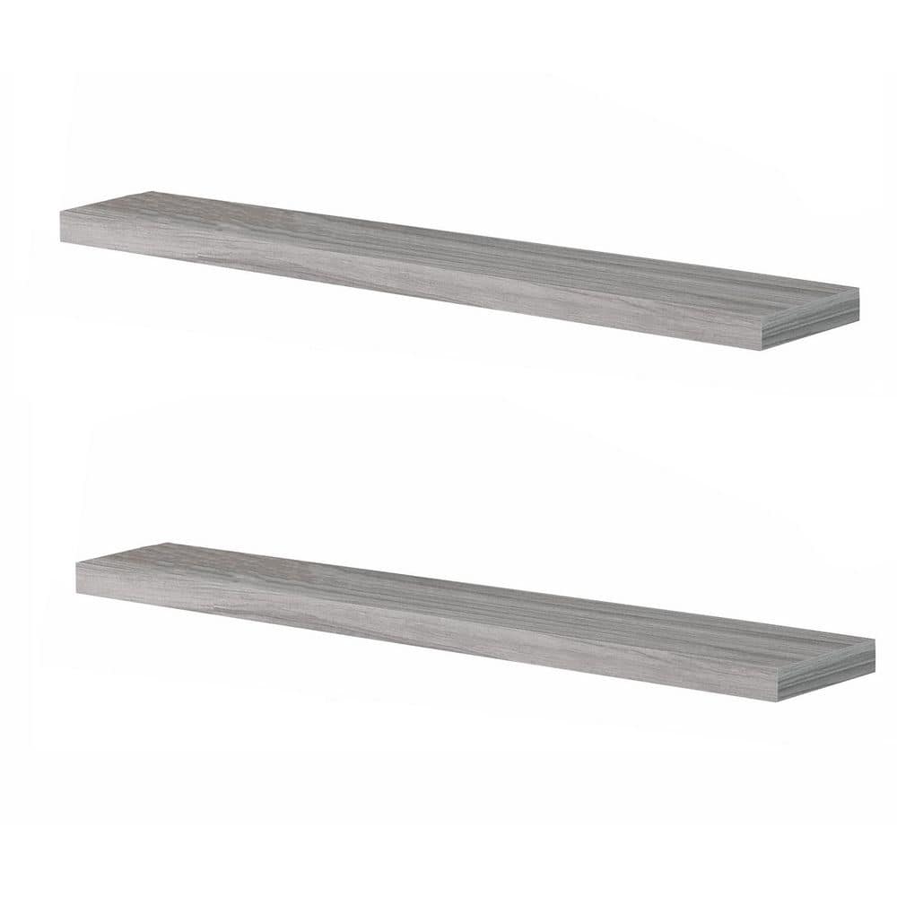 31.5 in. W x 7.7 in. D Gray Floating Shelves (Set of 2) Decorative Wall She