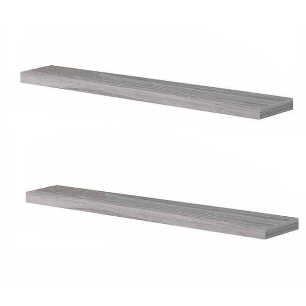 Unbranded 31.5 in. W x 7.7 in. D Gray Floating Shelves (Set of 2) Decorative Wall Shelf
