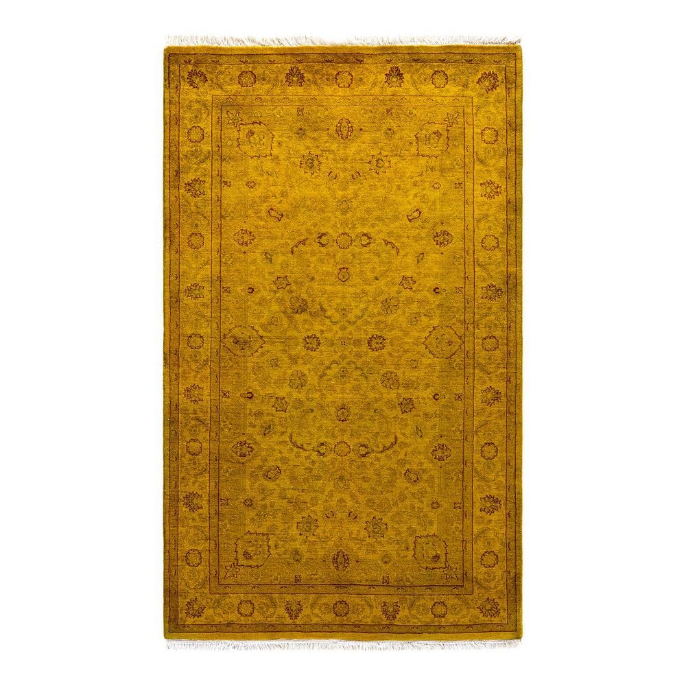 Overdyed Yellow 3 ft. x 5 ft. Wool Indoor Area Rug price history on PriceWatchPro