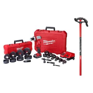 M18 18V Lithium-Ion 1/2 in. to 4 in. Force Logic 6-Ton Cordless Knockout Tool Kit w/Conduit Bender  and  Handle