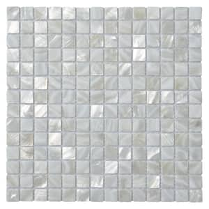 Pearl White 12 in. x 12 in. Square Glossy Natural Seashell (1 sq.ft./Piece)