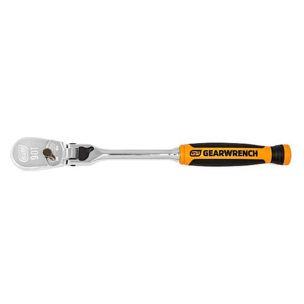 GEARWRENCH 1/4 in. Drive 90-Tooth Dual Material Locking Flex Head Teardrop Ratchet