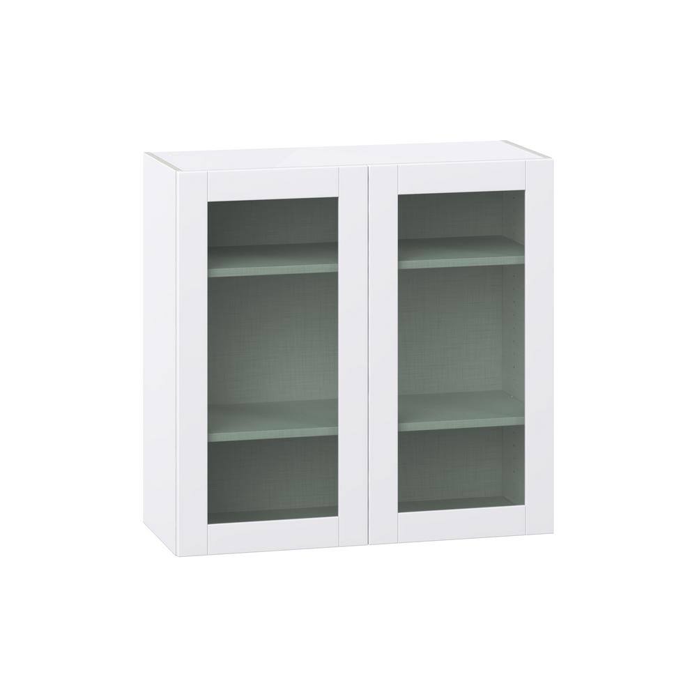 J COLLECTION Glacier White Shaker Assembled Wall Kitchen with