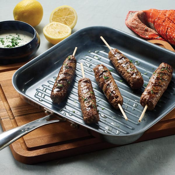 Tramontina Utsava Stainless Steel Tri-Ply Clad 10-Inch Grill Pan
