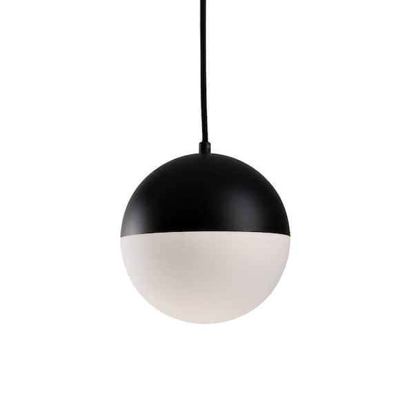 Monae 8 in. 1 Light 17-Watt Black Integrated LED Pendant Light