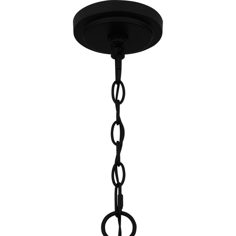 Seymour Matte Black 5-Light Chandelier with Opal Glass Shades
