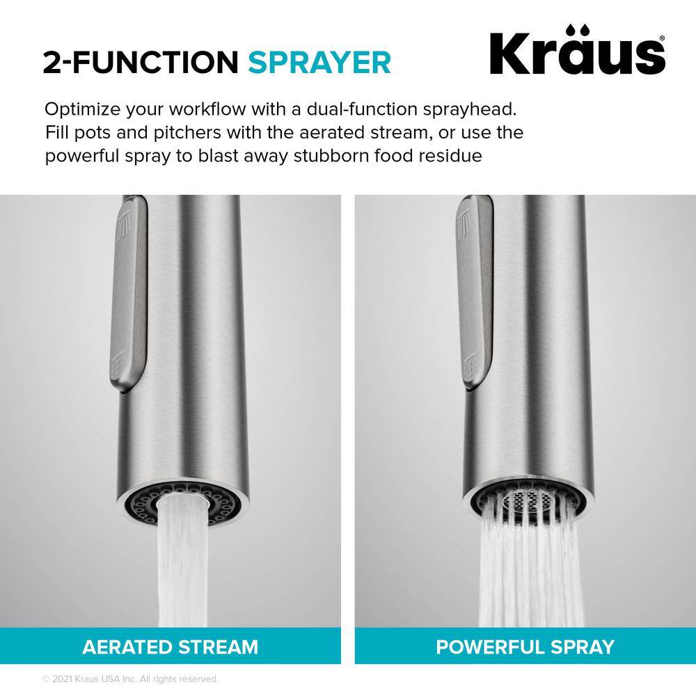 Tall Stainless Steel Pull-Down Kitchen Faucet with Spray