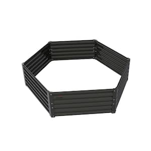 70 in. x 60 in. x 18 in. Patio Outdoor Gray Hexagon Galvanized Raised Garden Beds Mental Planter Box for Planting