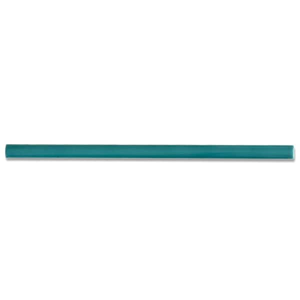Apollo Tile Terralis 0.6 in. x 12 in. Glossy Turquoise Blue Porcelain Bullnose Trim Wall and Floor Tile (0.5 sq. ft./Case) 10-Pack