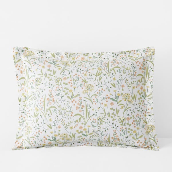 The Company Store Company Cotton Clemencia Mini Floral Peach Blossom Cotton Percale Standard Sham
