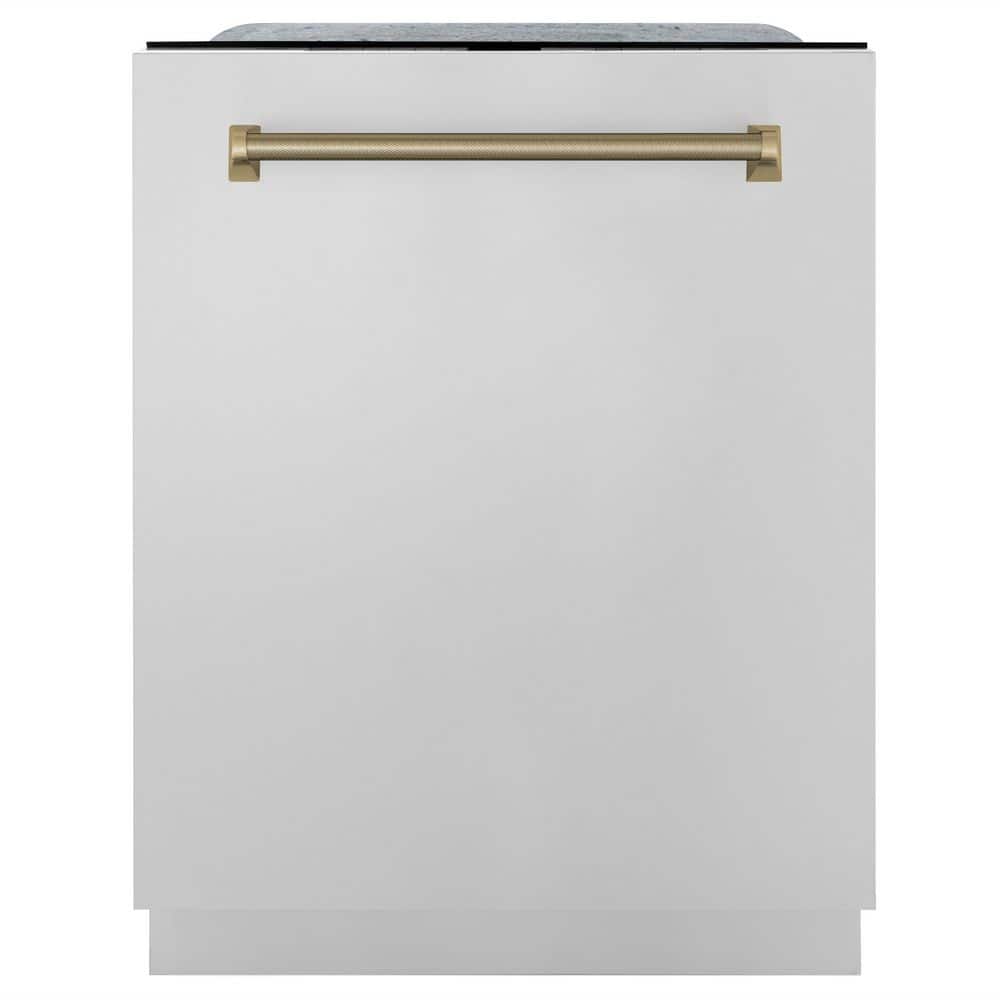 Autograph 24 in. Monument 3rd Rack Top Touch Control Dishwasher in Stainless Steel with Bronze Helix Handle, 45dBa
