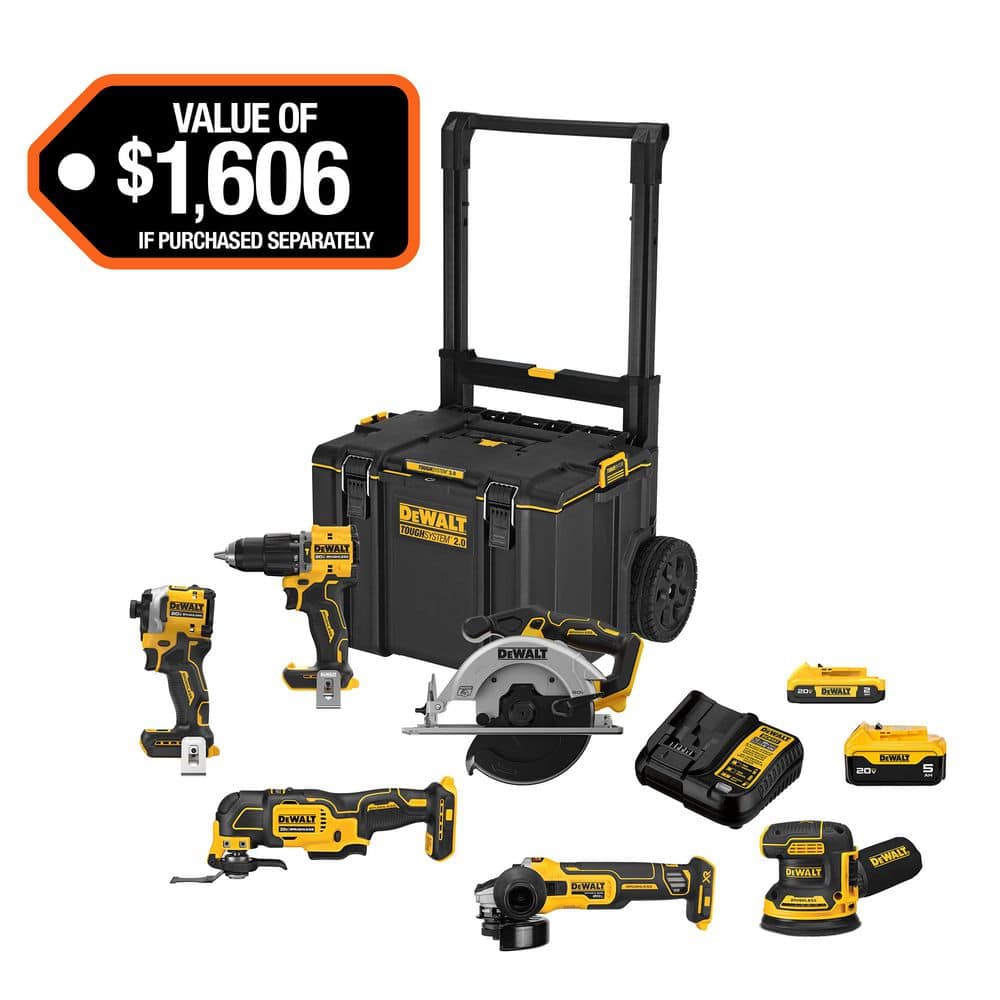 Representative product-family photo: 20-Volt MAX ToughSystem Lithium-Ion 6-Tool Cordless Combo Kit. Pictured option and availability are unverified.