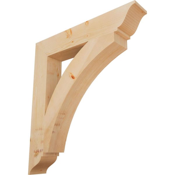 Ekena Millwork 5.5 in. x 40 in. x 36 in. Douglas Fir Thorton Traditional Smooth Bracket