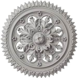 21-5/8 in. x 2-1/2 in. York Urethane Ceiling Medallion (Fits Canopies upto 3-5/8 in.), Ultra Pure White