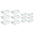 Sterilite Large Clip 5.5 Qt. Storage Box Container (6-Pack) + Small ...