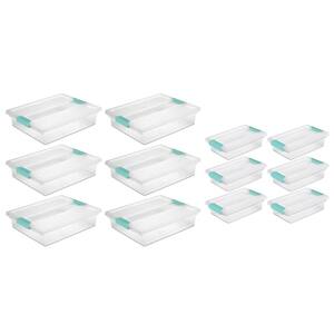 Large Clip 5.5 Qt. Storage Box Container (6-Pack) + Small Clip Box (6-Pack)