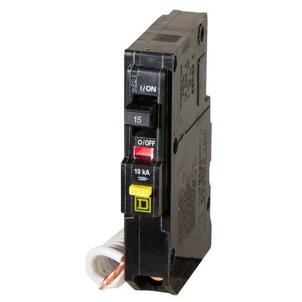 Square D QO Qwik-Gard 15 Amp Single-Pole GFCI Circuit Breaker