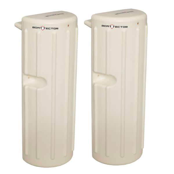 Marine-Grade Vinyl Dock Bumper Fender-Straight, 16 in. x 6 in. x 4 in., White (Pair)
