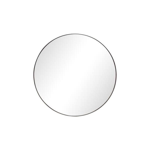 PAIHOME 24 in. W x 24 in. H Medium Round Stainless Steel Framed Wall