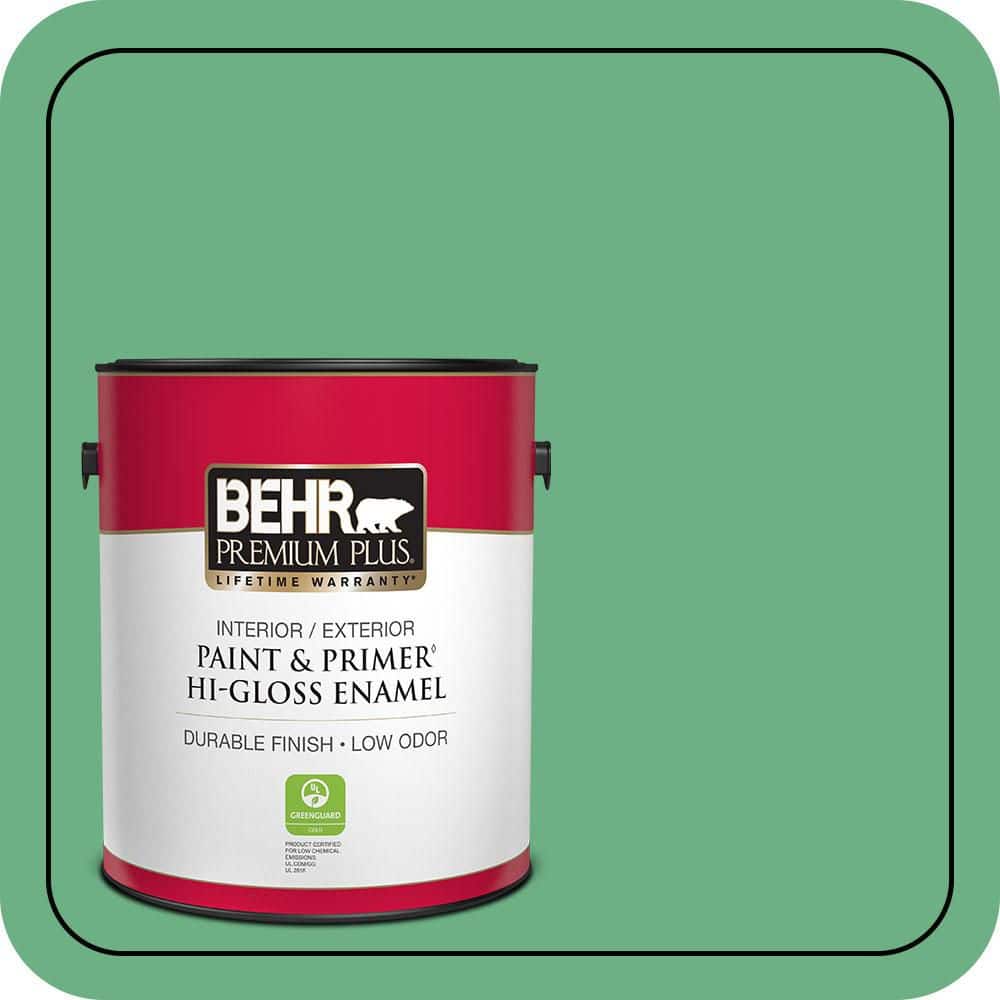 1 gal. #P410-5 Lily Pads Hi-Gloss Enamel Interior/Exterior Paint & Primer price history on PriceWatchPro
