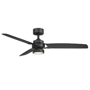 Amped 52 in. LED Indoor Black Ceiling Fan with Black Blades and Light Kit