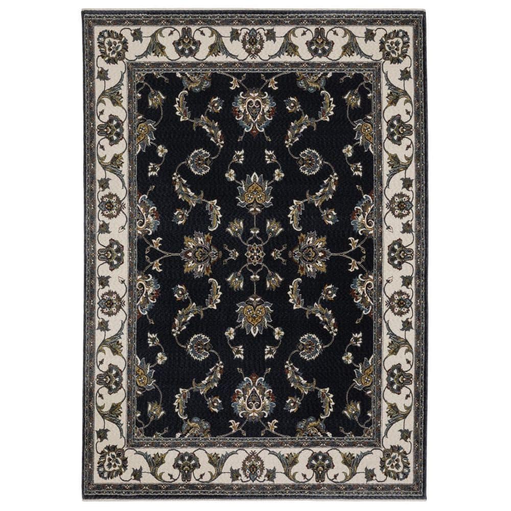 7 X 10 Navy Blue, Ivory Oriental Washable Area Rug Runner Rug price history on PriceWatchPro