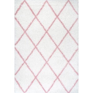 Tess Moroccan Shag Pink 8 ft. x 10 ft. Area Rug
