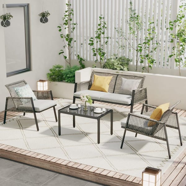 Wicker Conversation Set Pieces Outdoor Patio Furniture Sets