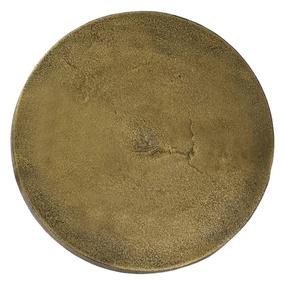 Antique Brass Round Metal Side Table with Bird Leg Base