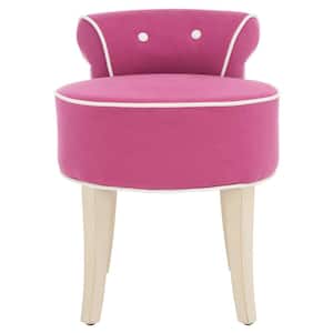 Georgia Pink Upholstered Vanity Stool