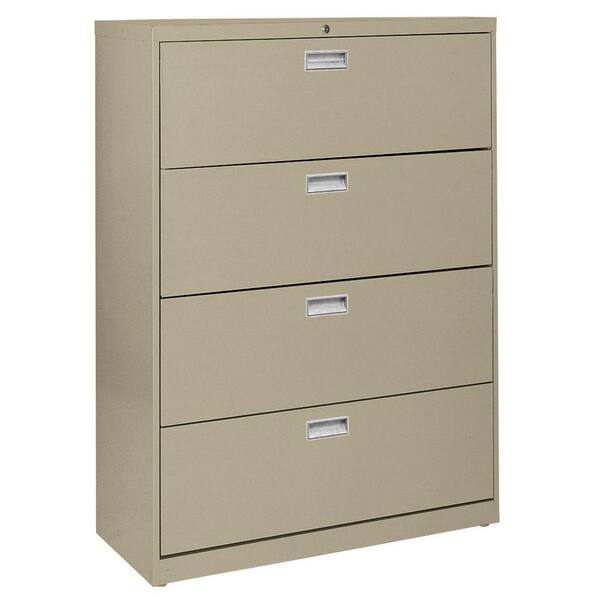 Sandusky 600 Series 42 in. W 4-Drawer Lateral File Cabinet in Tropic Sand