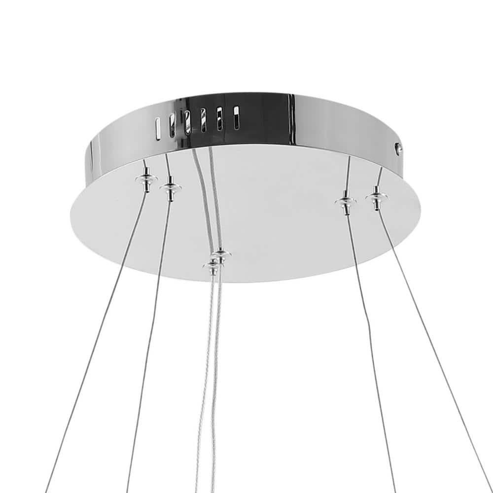 Brice Minimalistic Chrome Double Hoop LED Pendant