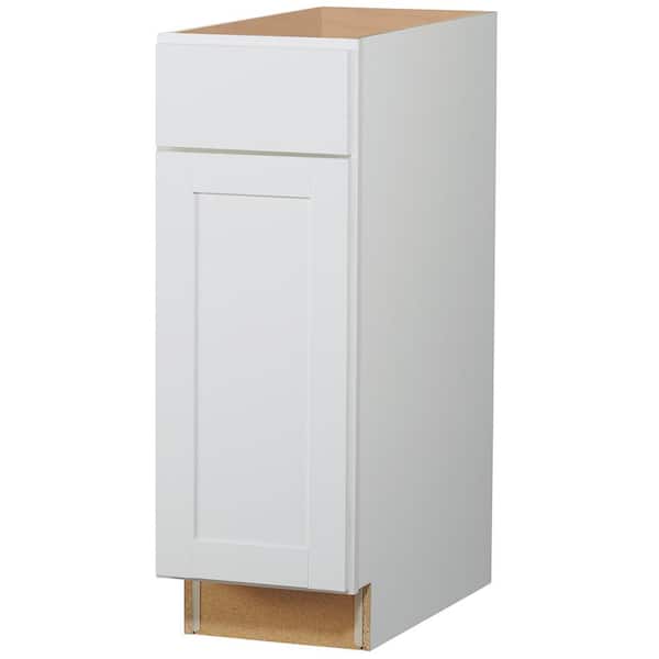 Hampton Bay Westfield Feather White Shaker Stock Assembled Base Kitchen Cabinet (12 in. W x 23.75 in. D x 35 in. H)
