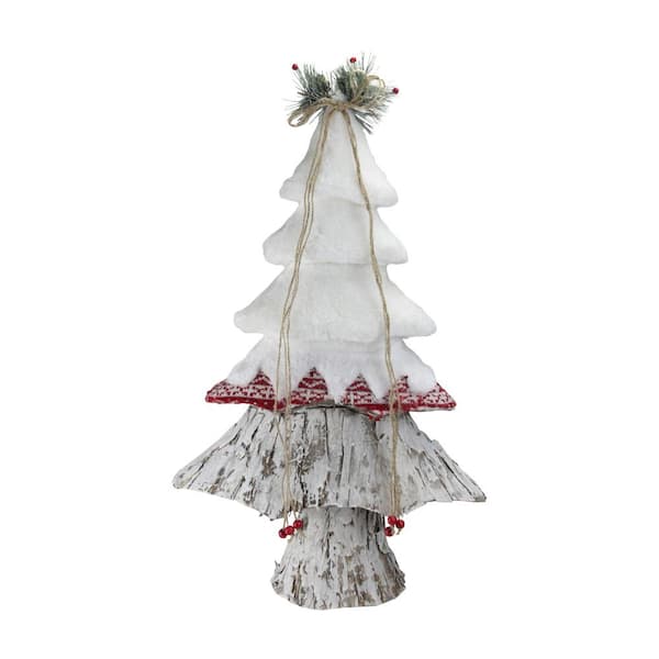 Northlight 22 In Retro Christmas White Red And Brown Christmas Tree Decoration 32638094 The Home Depot