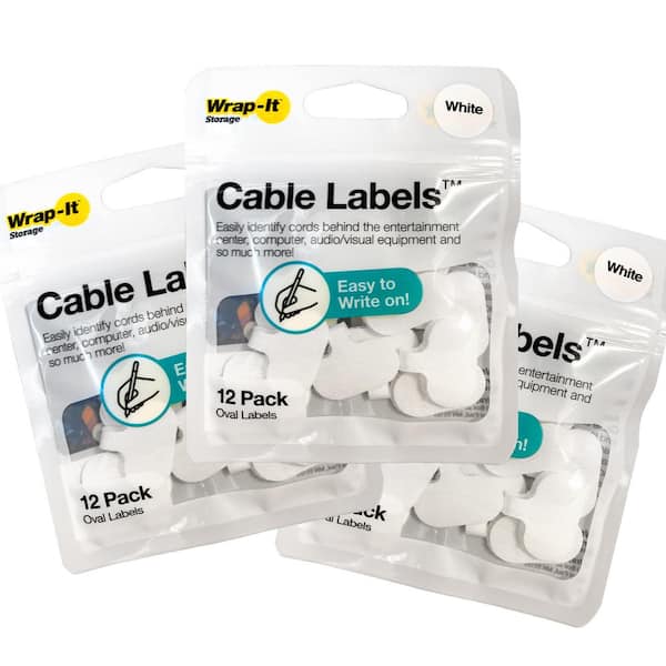 Cable Labels by Wrap-It Storage, Regular, Multi-Color (36 Pack) - Write On  Cord Labels, Wire Labels, Cable Tags and Wire Tags for Cable Management and  Organizer for Electronics, Computers and More 