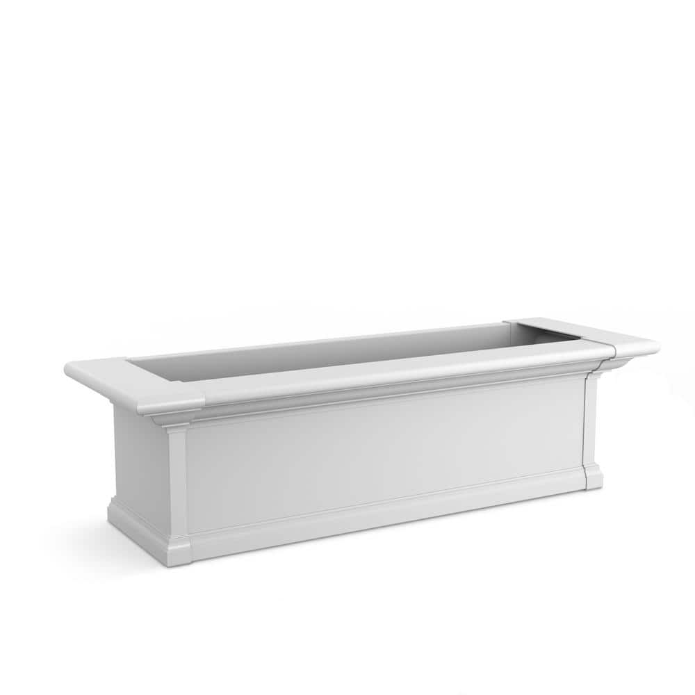 East Coast Charm 3ft White Vinyl Customizable Window Box Planter