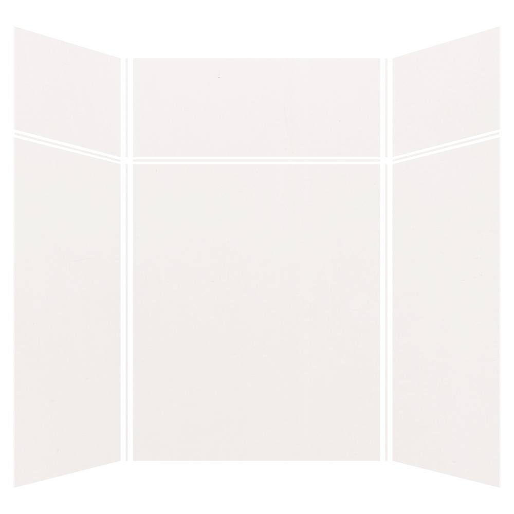 White Composite Solid Surface 60'' x 60'' x 96'' Shower Wall Kit