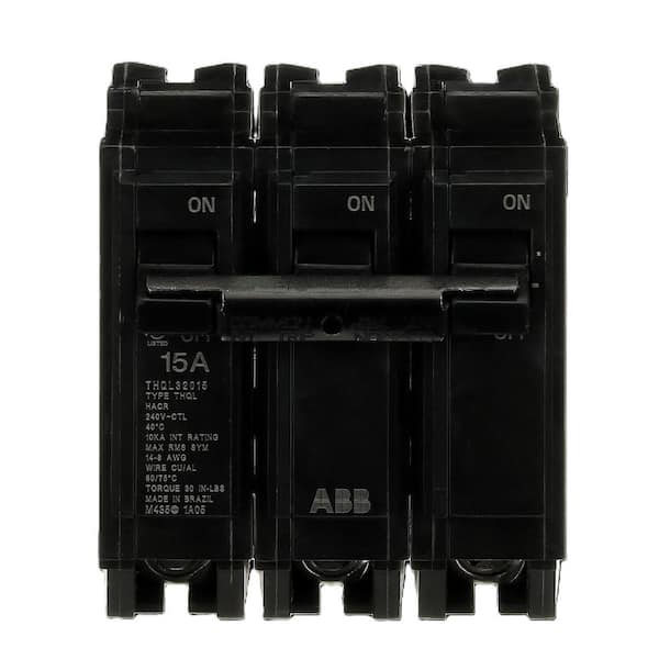 ABB 15 Amp 1 in. 3-Pole Circuit Breaker (THQL32015A)