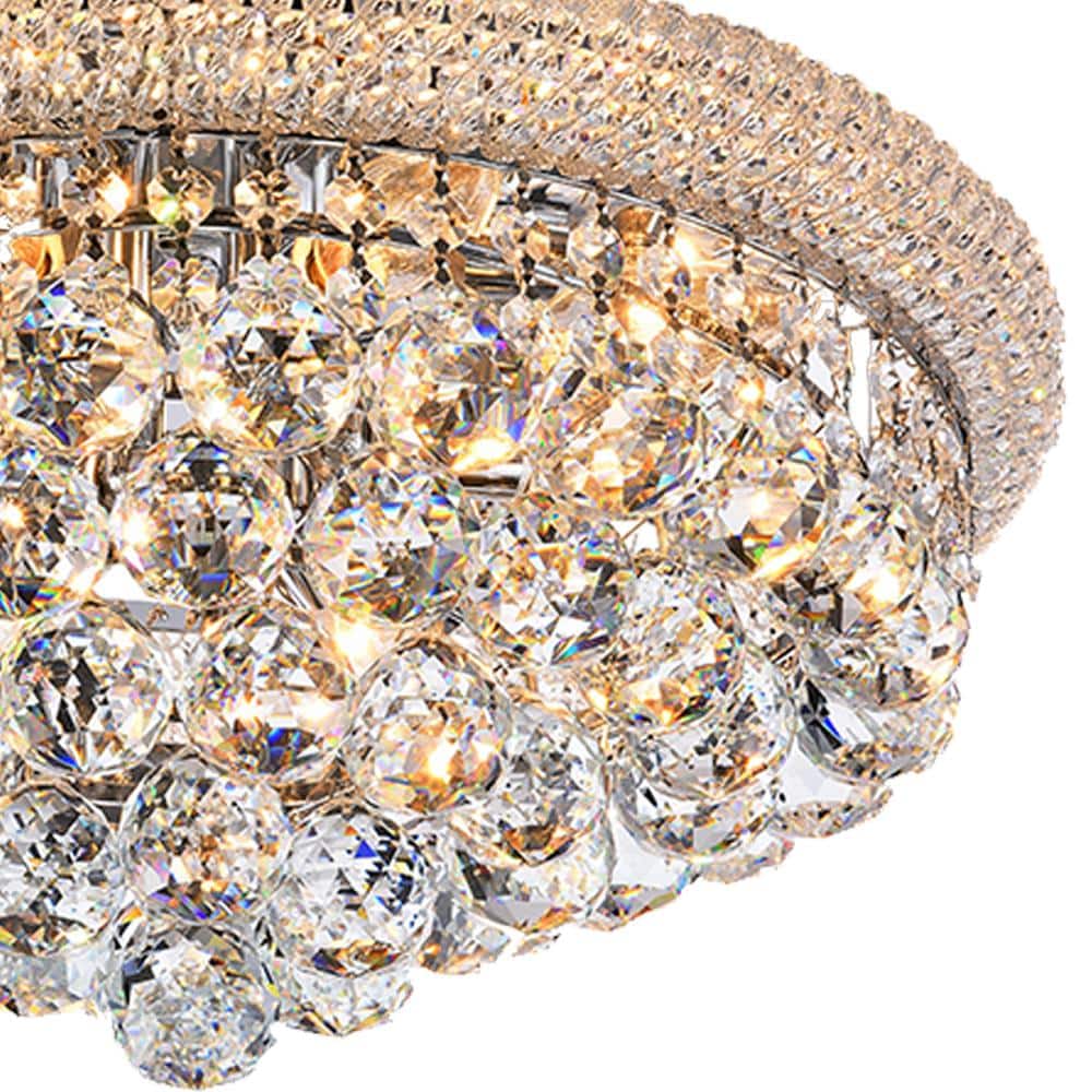 16" Chrome Crystal Flush Mount Ceiling Light