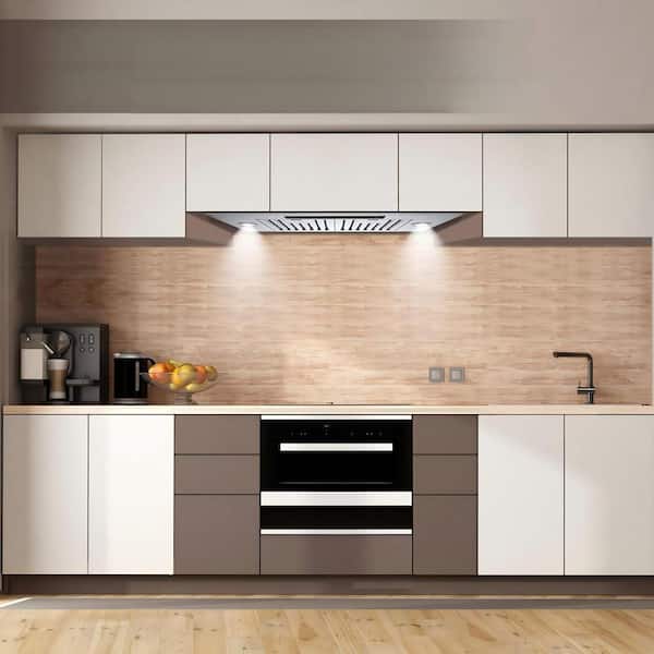 28 in. 900CFM Convertible Ducted to Ductless Insert Range Hood in Stainless Steel with LED and Gesture Control