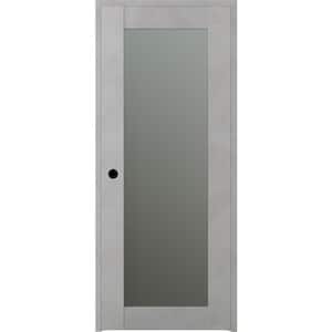 18 in. x 80 in. Vona 207 Right-Hand Frosted Glass Solid Core Light Urban Wood 1-Lite Single Prehung Interior Door